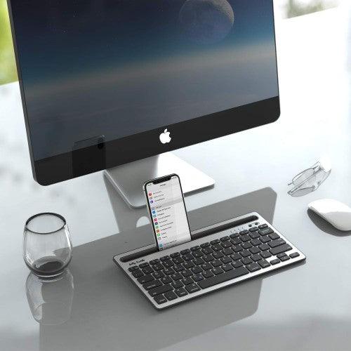 Dual Channel Multi-Device Wireless Bluetooth Keyboard with Stand for Tablet, Smartphone, Windows, Android, iOS - PK908 - Toytexx Dual Channel Multi-Device Wireless Bluetooth Keyboard with Stand for Tablet, Smartphone, Windows, Android, iOS - PK908 - Toytexx